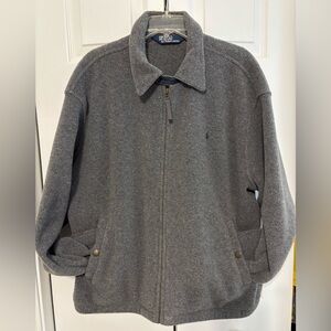 Polo Ralph Lauren Polartec Fleece spring Jacket Men’s XL Gray Full Zip Pony Logo